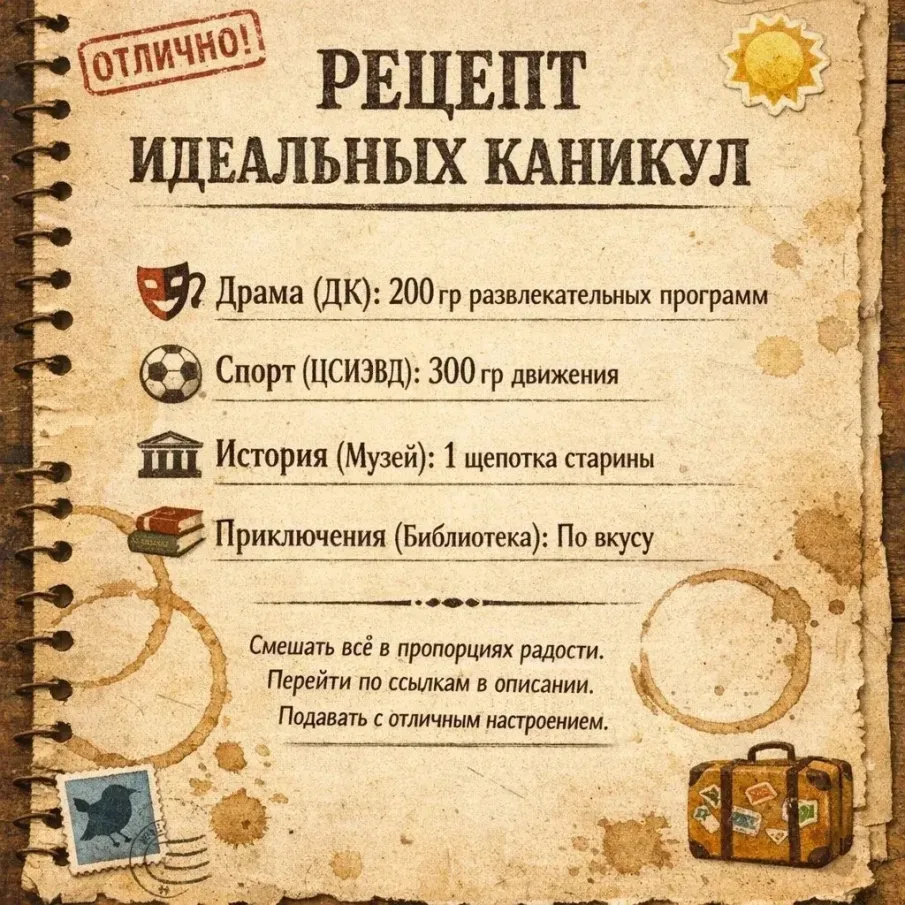 Меню активностей на весенние каникулы готово!
